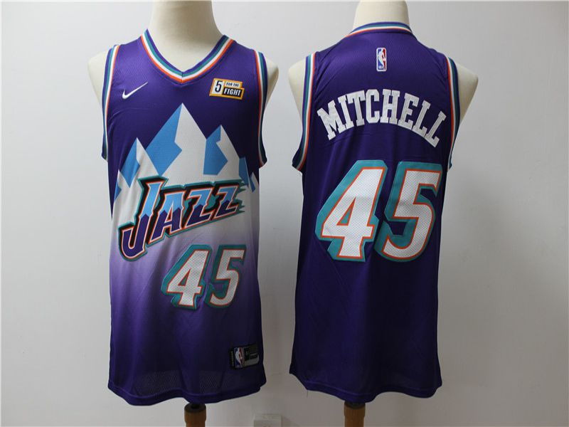 Men Utah Jazz 45 Mitchell Purple Game Nike NBA Jerseys1